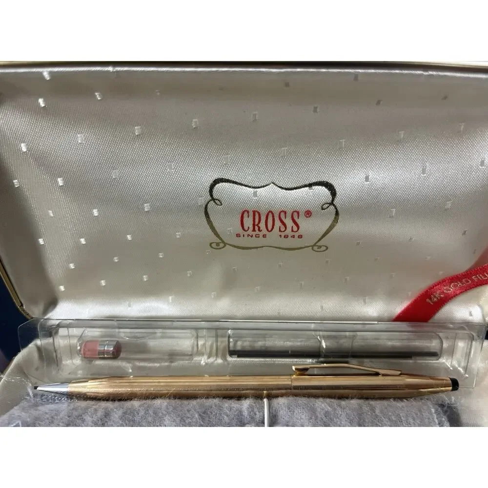 Vintage CROSS 14K Gold Filled Pen & Pencil Set Case Booklet